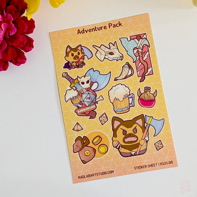 Adventure Pack Barbarian| Waterproof Vinyl DnD Sticker Sheet