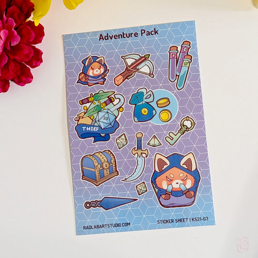 Kawaii DnD thief waterproof vinyl sticker sheet