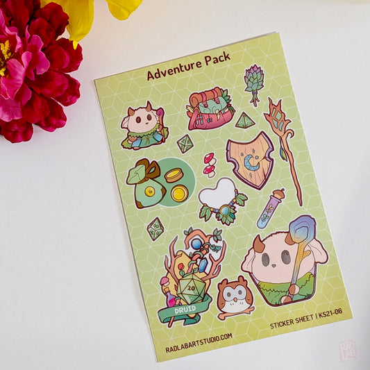 Adventure Pack Druid | Waterproof Vinyl Stickers | 4x6 inches