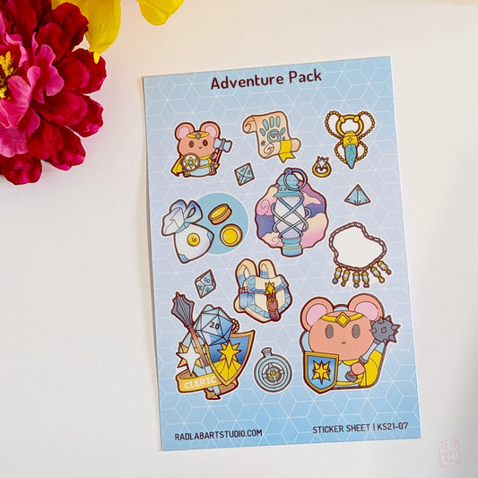 Adventure Pack Priest | Waterproof Vinyl Stickers | 4x6 inches