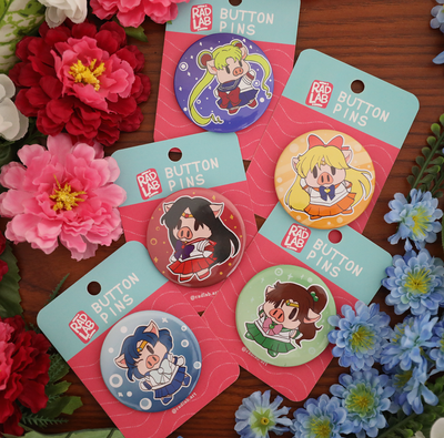 Button Pin | Lab Pigs Sailor Scouts | 2.28 inches | Bundle