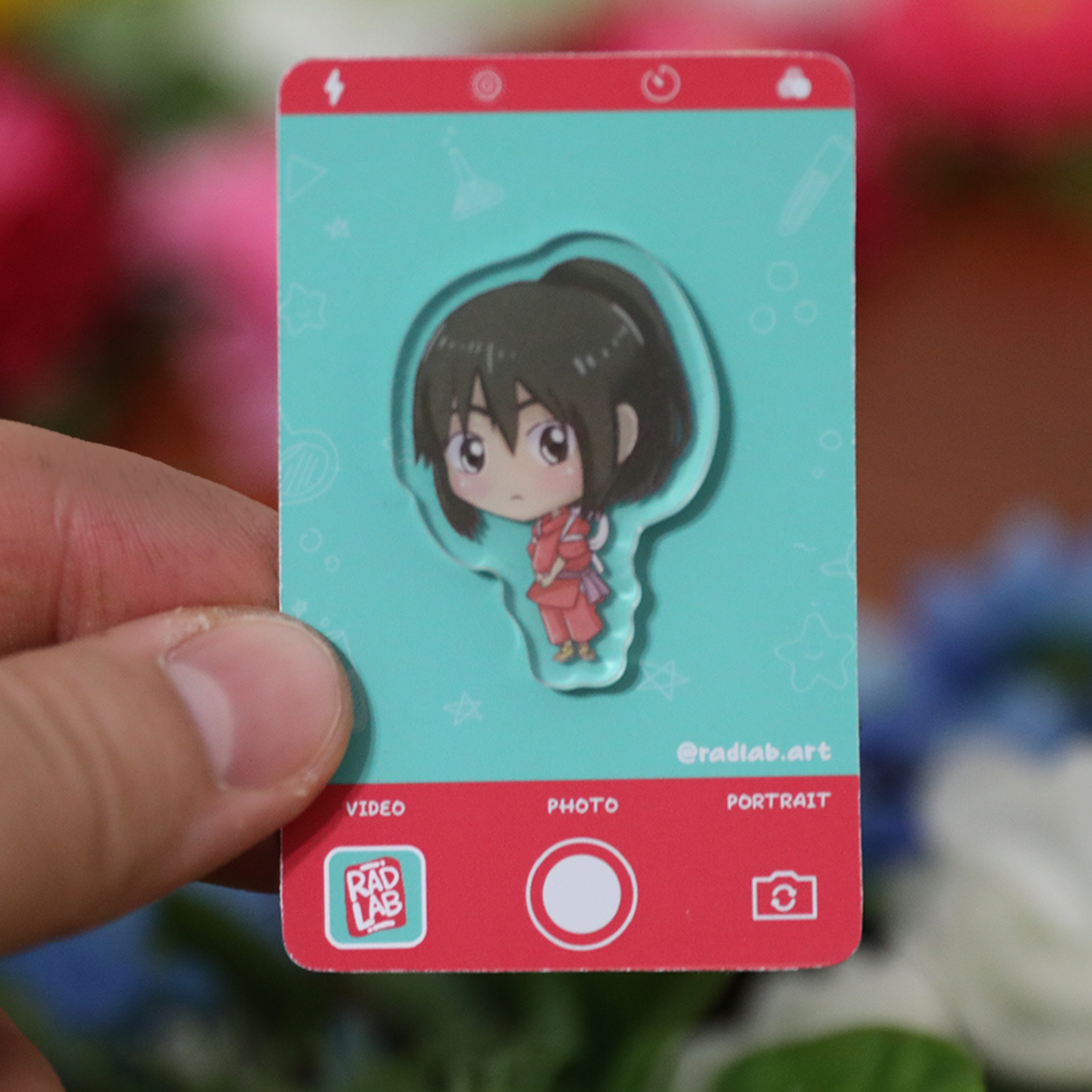 Acrylic Pin | Spirit Girl Red | 1.5 inch