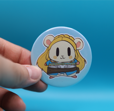 Button Pin | Lab Hamster Princess | 2.28 inches