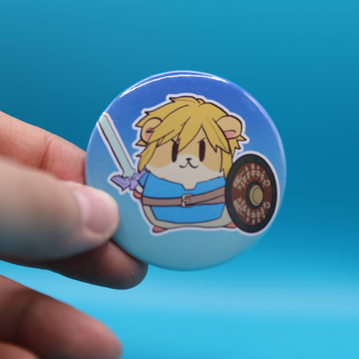Button Pin | Lab Hamster Hero Blue | 2.28 inches