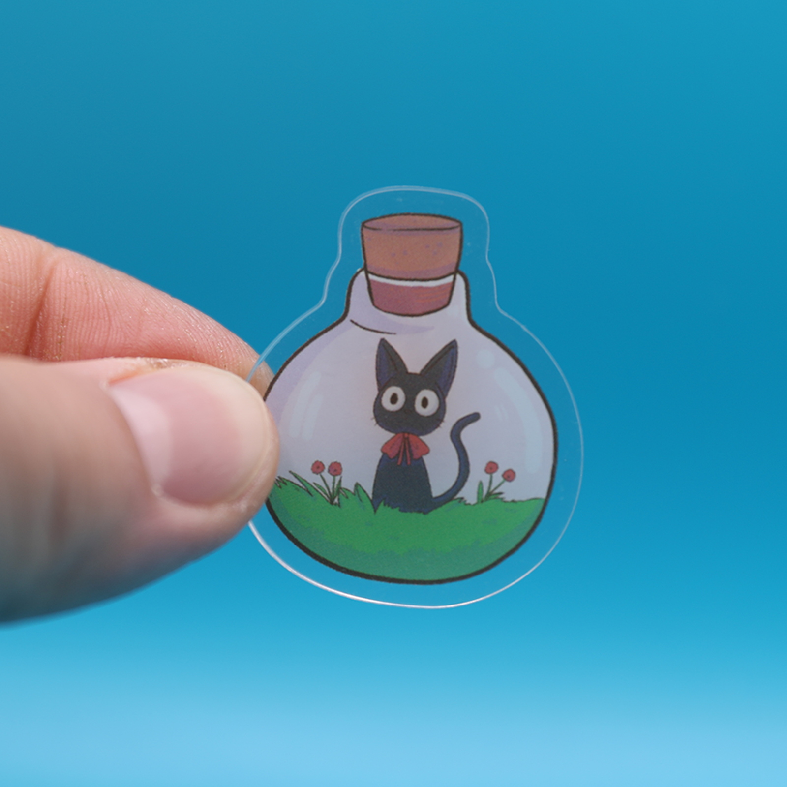 Acrylic Pin | Cat Bottle | 1.5 inch