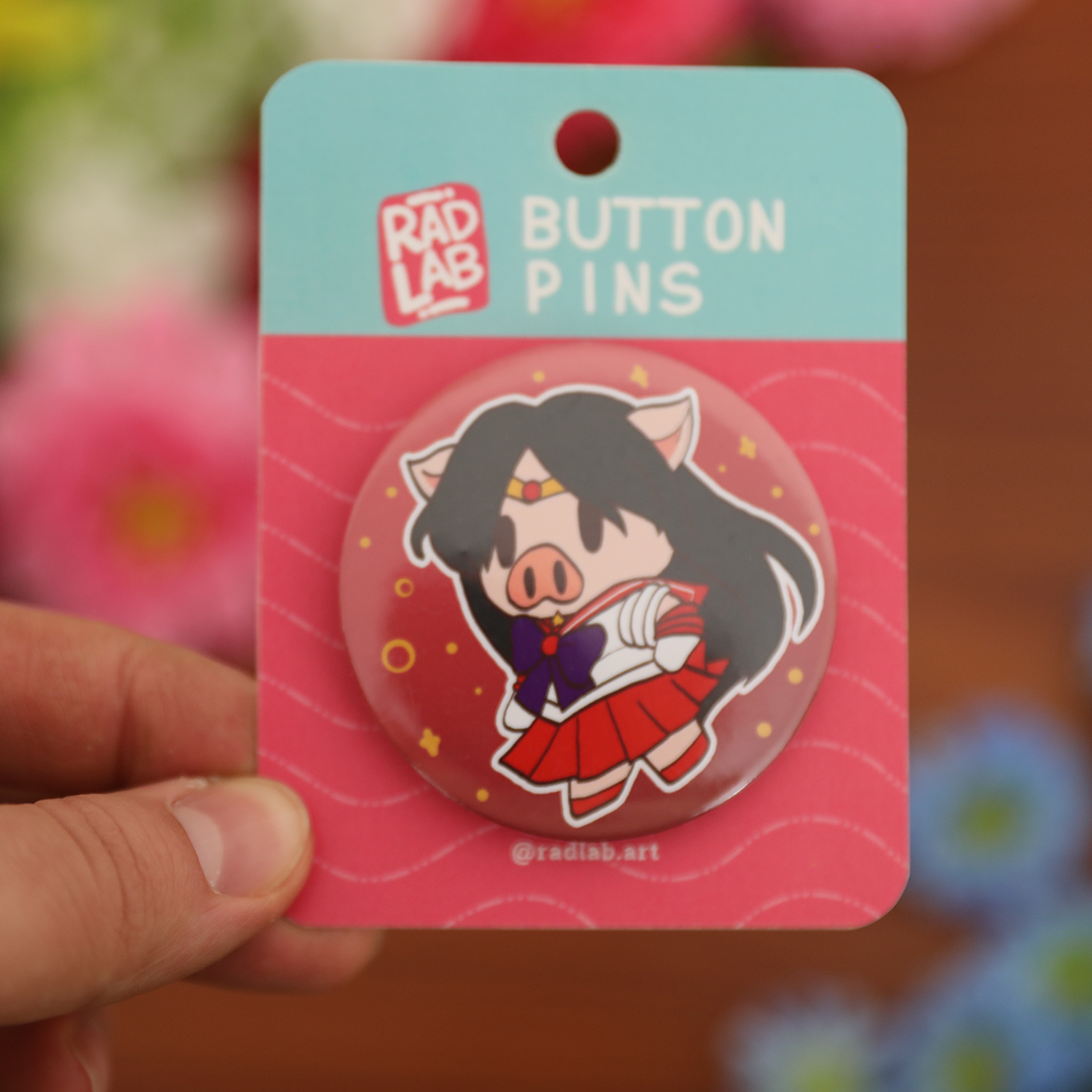 Button Pin | Lab Pig Sailor SS Mars | 2.28 inch button pin