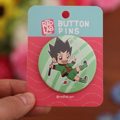 Button Pin | Chibi Hunter Boy X | 2.28 inches