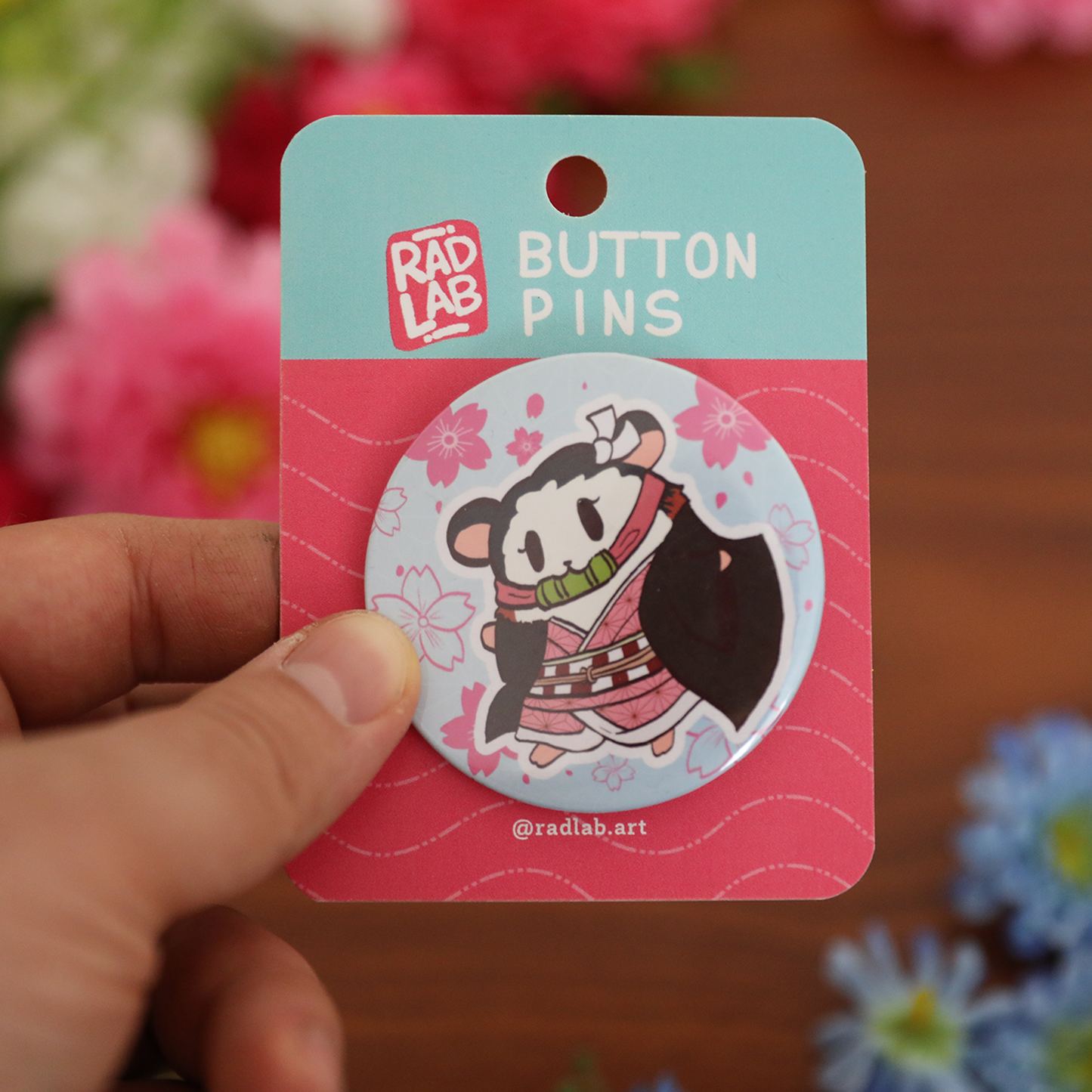Button Pin | Lab Hamster DS Nezu | 2.28 Inch