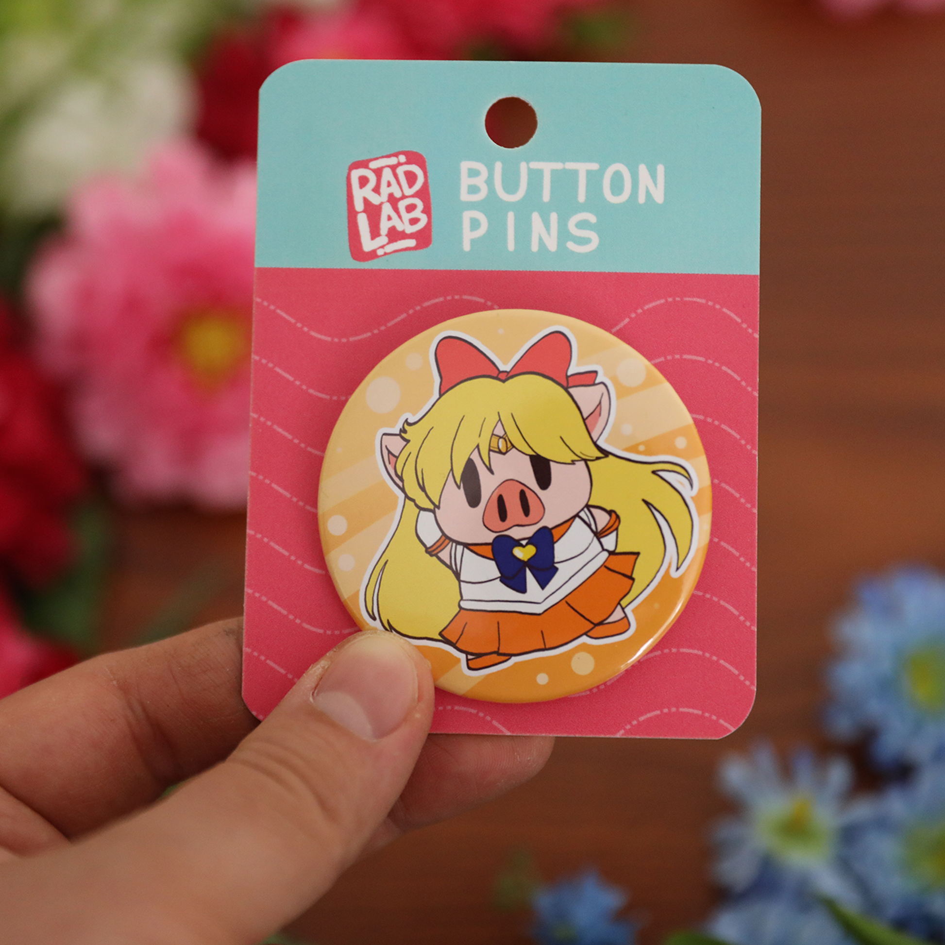 Button Pin | Lab Pig Sailor SS Venus | 2.28 inches