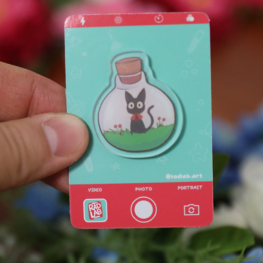 Acrylic Pin | Cat Bottle | 1.5 inch
