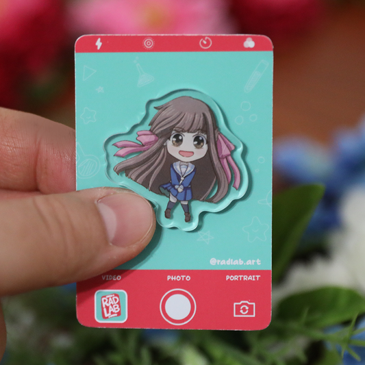 Acrylic Pin | Fruits Girl | 1.5 inch