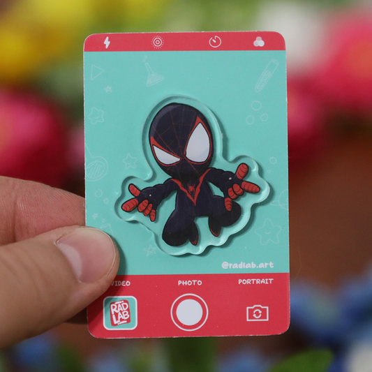 Acrylic Pin | Spider Miles | 1.5 inch
