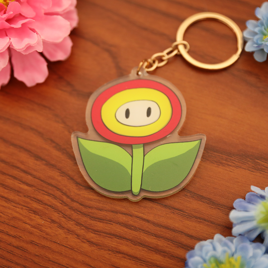 Acrylic Charms | Fiery Flower | 2.5 Inch