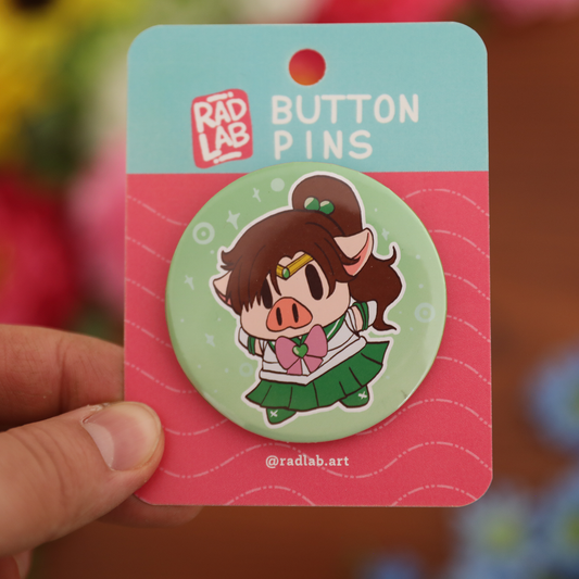 Button Pin | Lab Pig Sailor SS Jupiter| 2.28 Inch