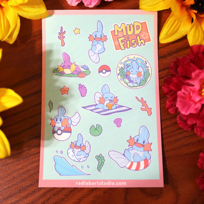 Mud Fish | Waterproof Vinyl Stickers | 4x6 inches