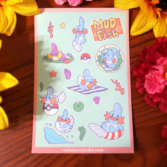Mud Fish | Waterproof Vinyl Stickers | 4x6 inches