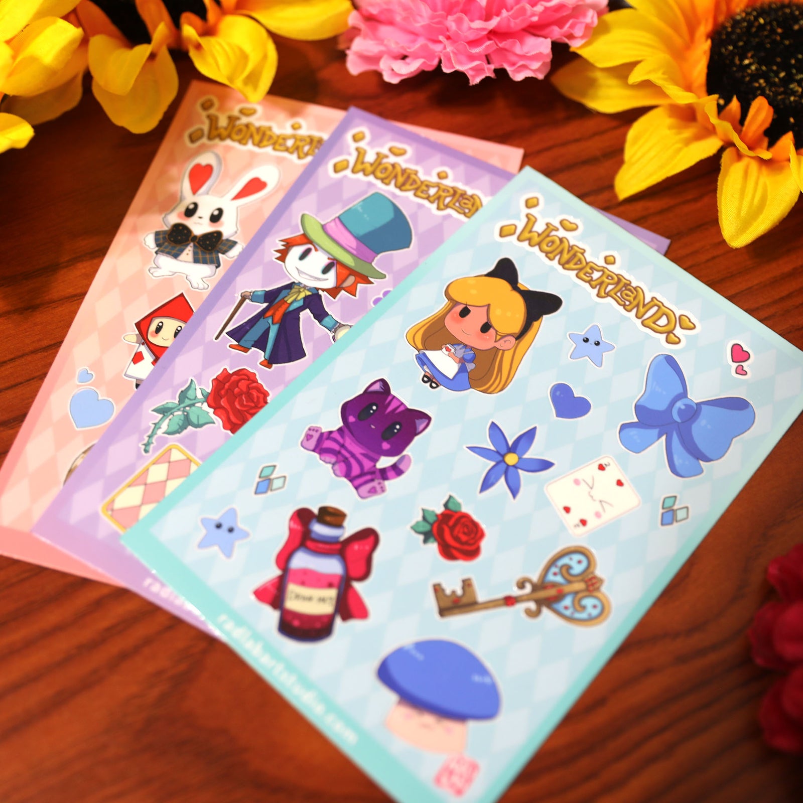 Alice in Wonderland Sticker Sheet | Waterproof Vinyl Stickers | 4x6 inches