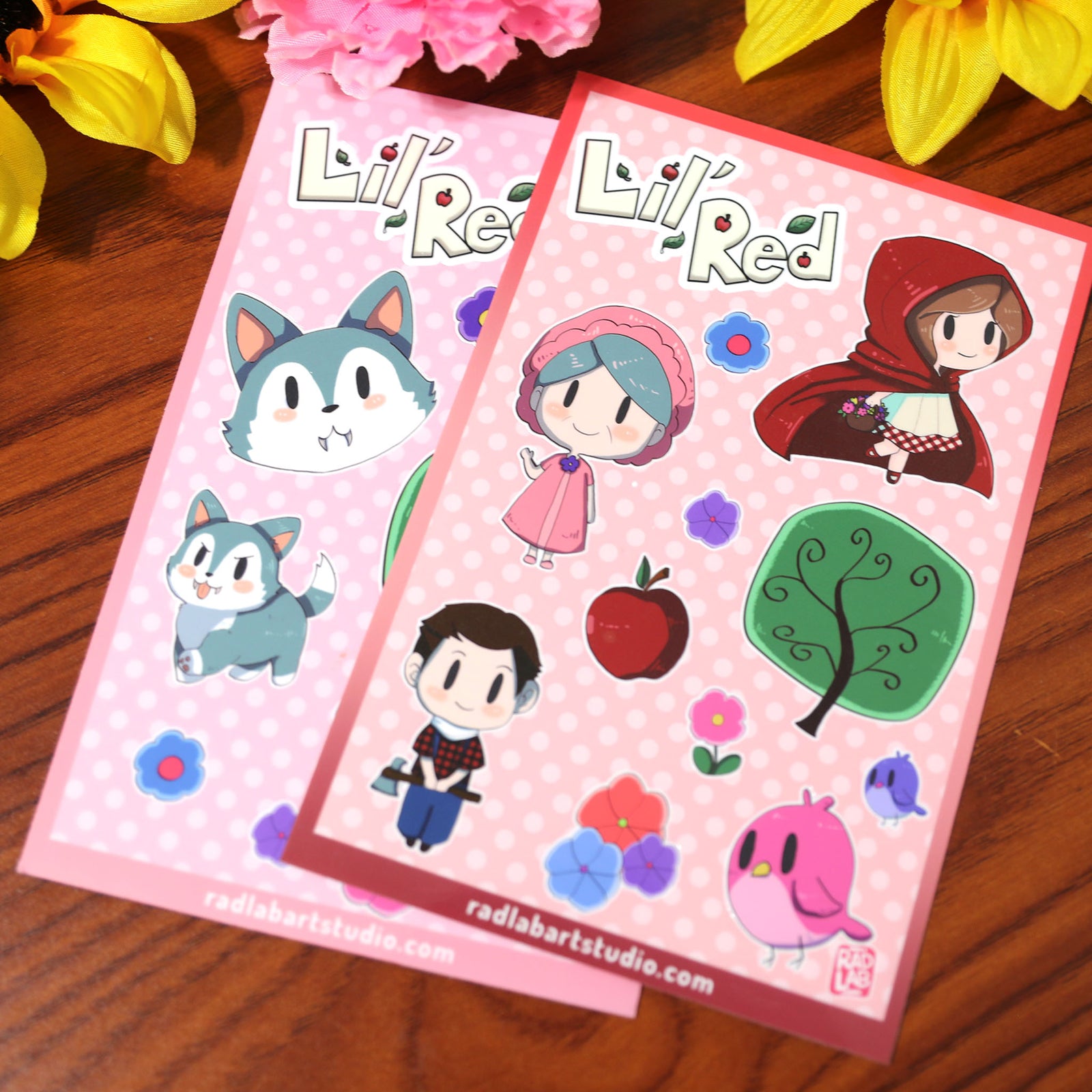 Red Riding Hood Sticker Sheet | Waterproof Vinyl Stickers | 4x6 inches