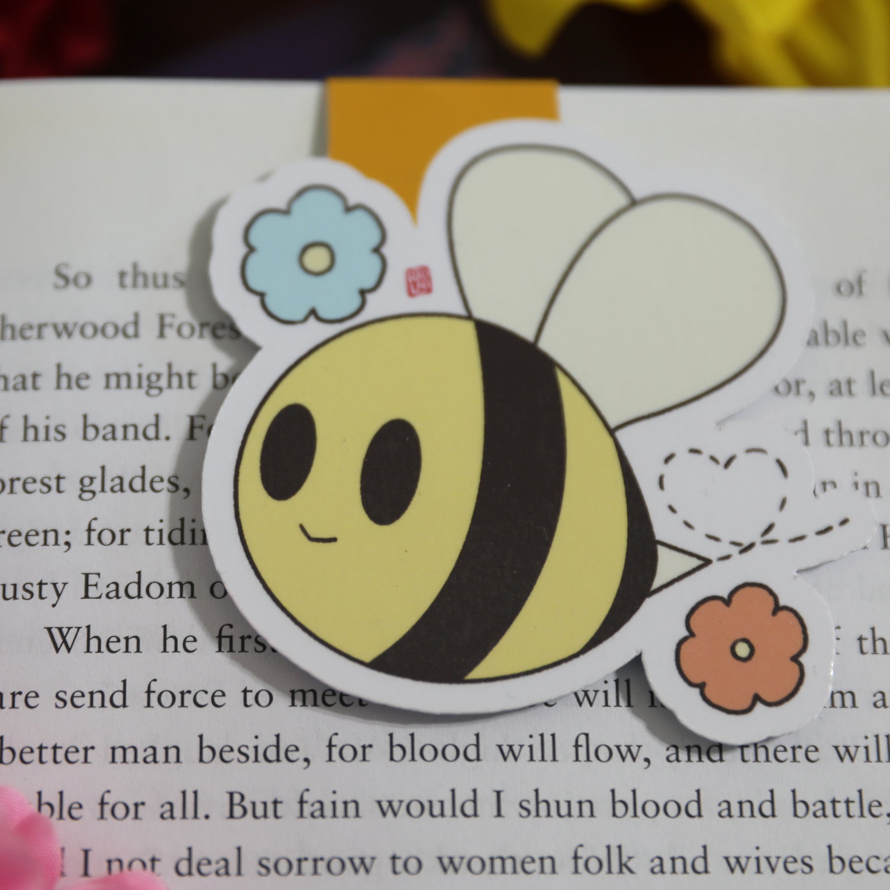 Cute Happy Bee | Magnetic Bookmark | Page Marker