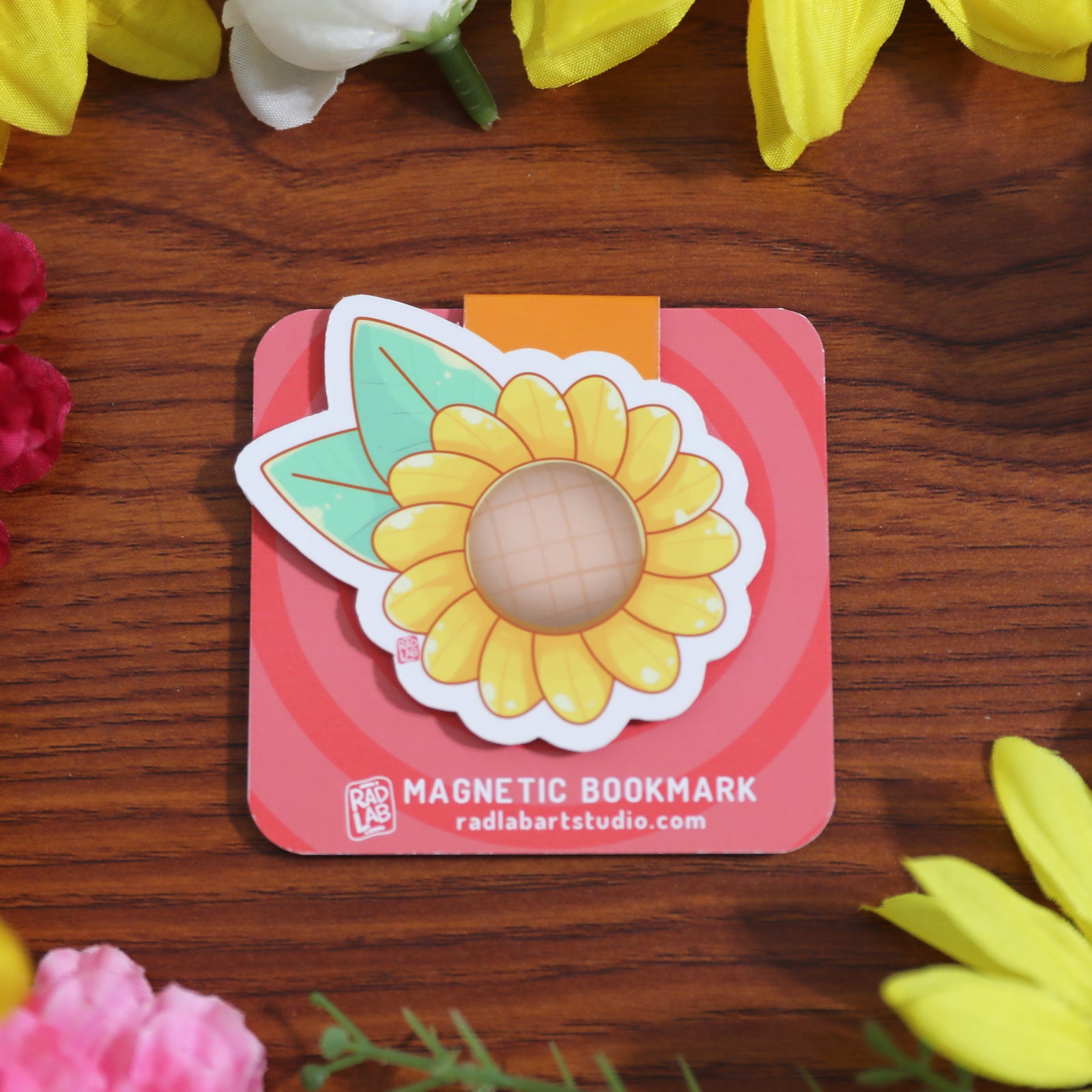 Sunflower Magnetic Bookmark – Floral Page Marker