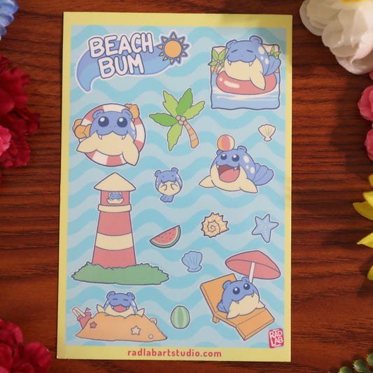 Beach Bum | Waterproof Vinyl Stickers | 4x6 inches