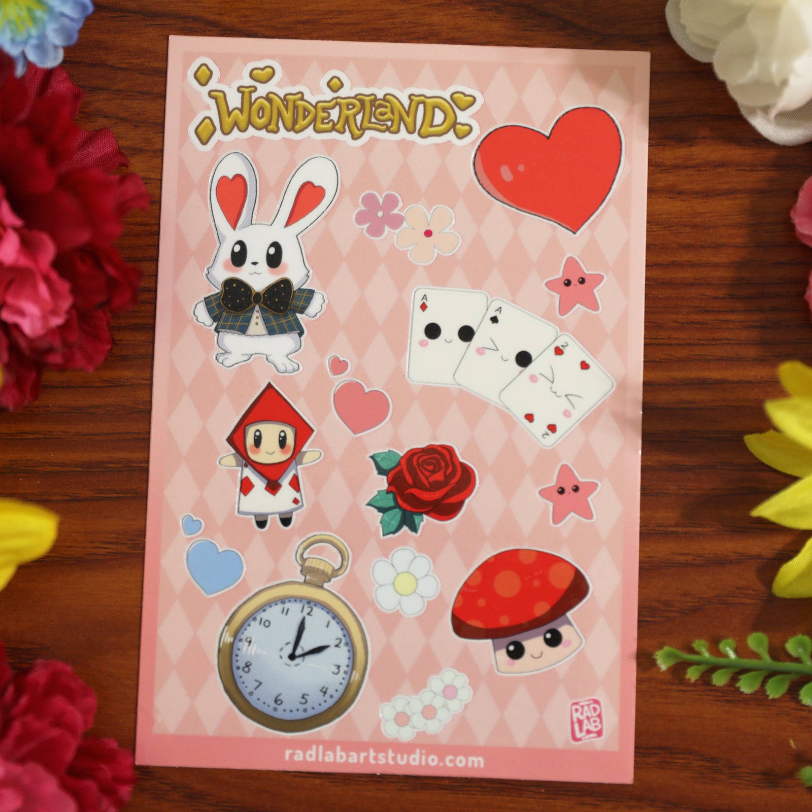 Alice in Wonderland Sticker Sheet | Waterproof Vinyl Stickers | 4x6 inches