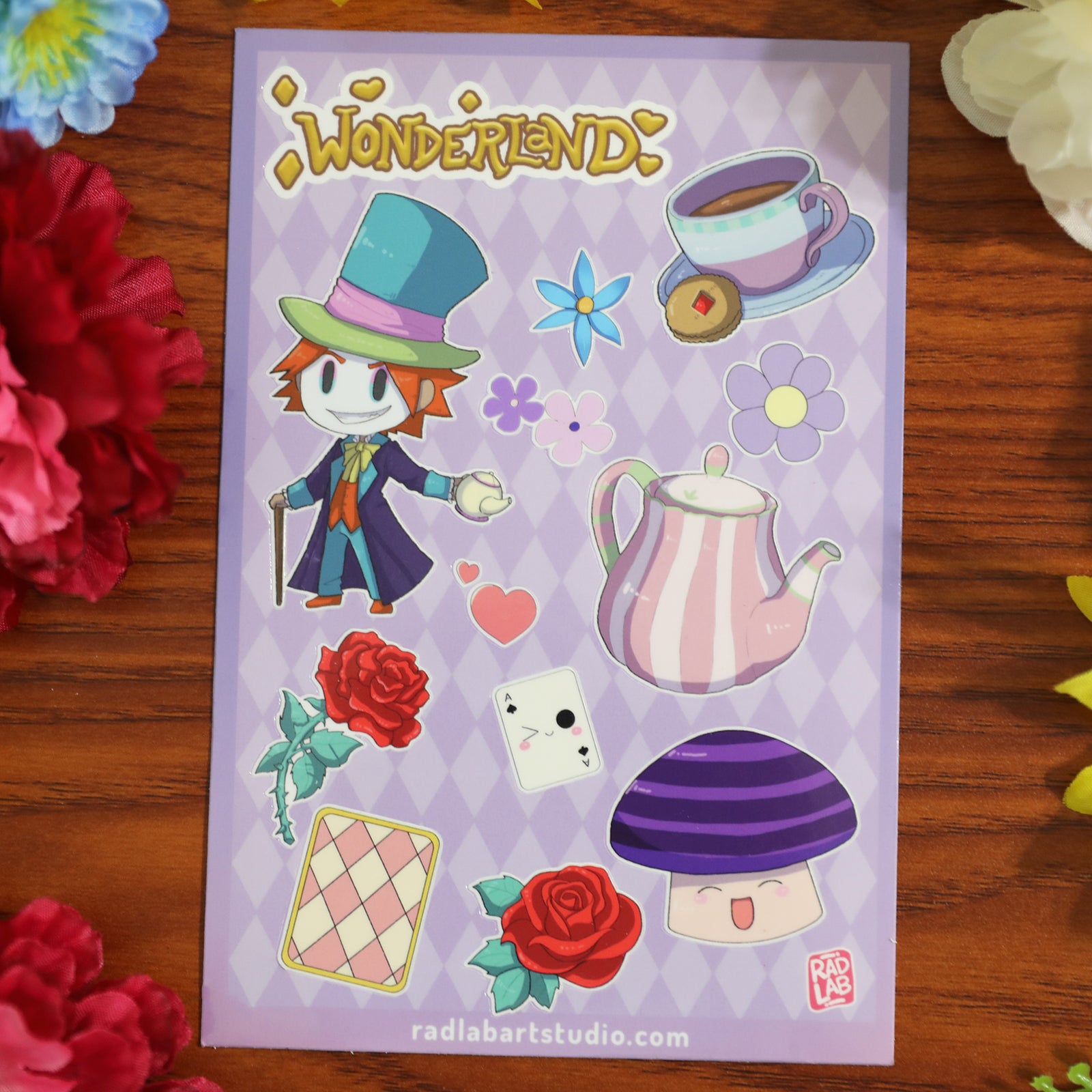 Alice in Wonderland Sticker Sheet | Waterproof Vinyl Stickers | 4x6 inches