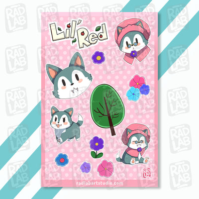 Red Riding Hood Sticker Sheet | Waterproof Vinyl Stickers | 4x6 inches
