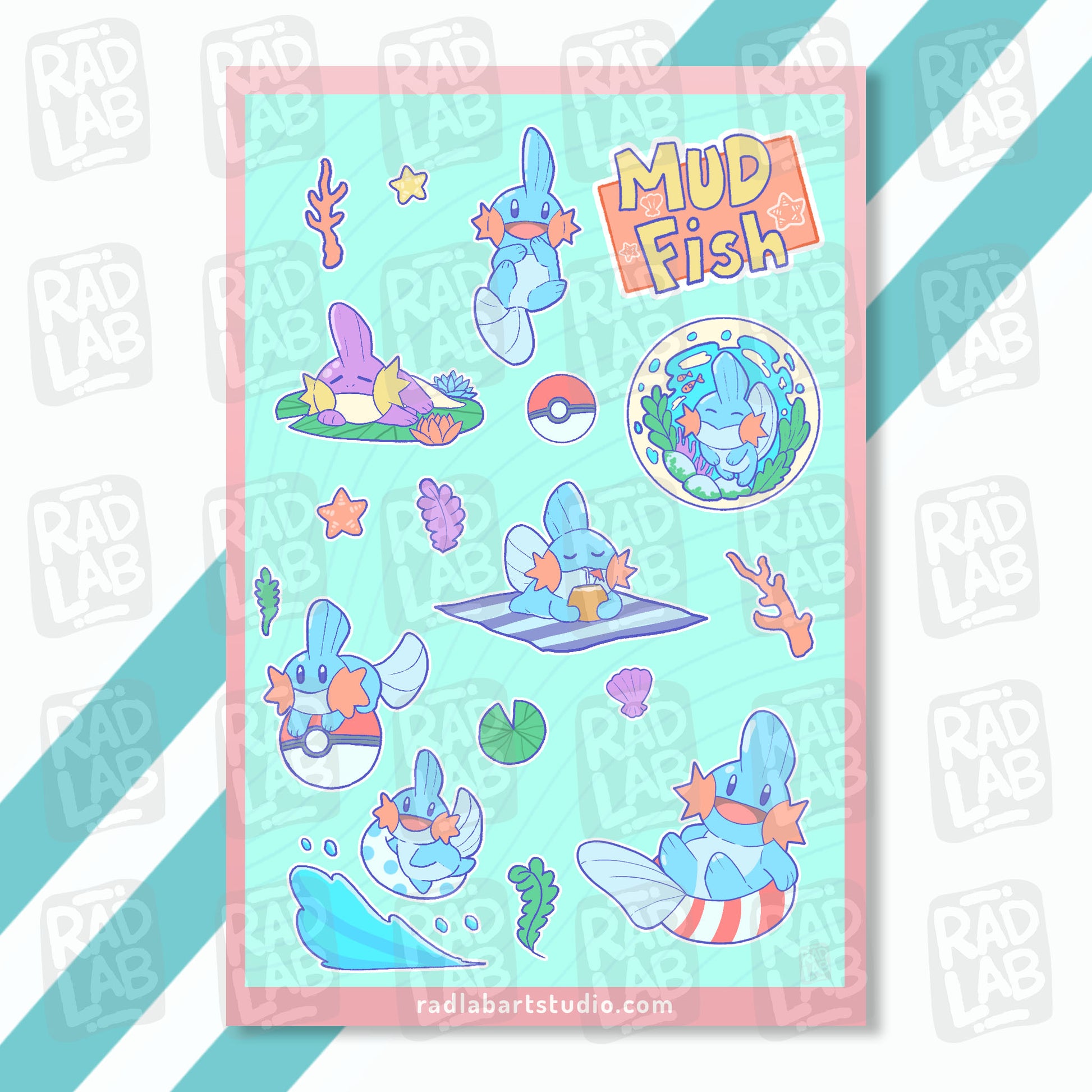 Mud Fish | Waterproof Vinyl Stickers | 4x6 inches