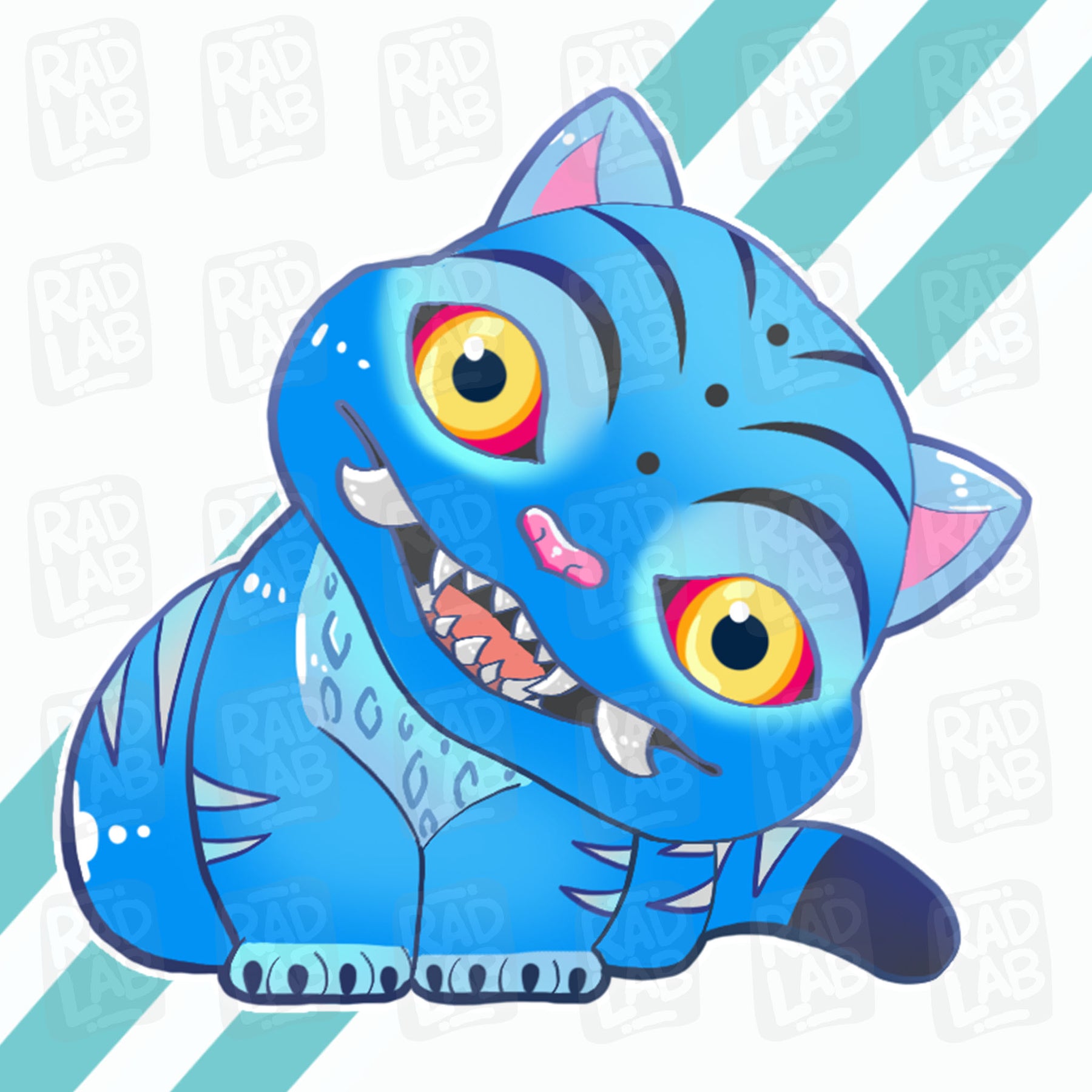 Derpy Tiger | Waterproof Matte Vinyl Sticker