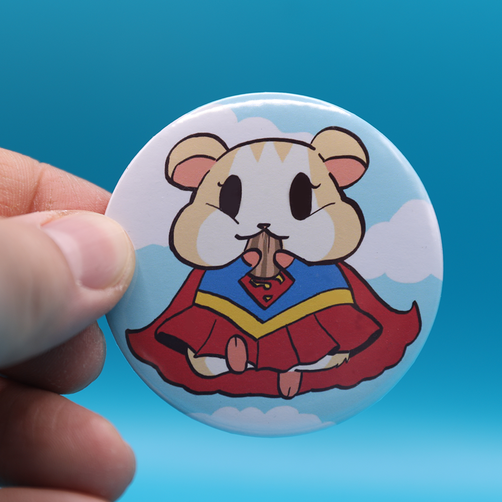 Button Pin | Lab Hamster Super Girl | 2.28 inches