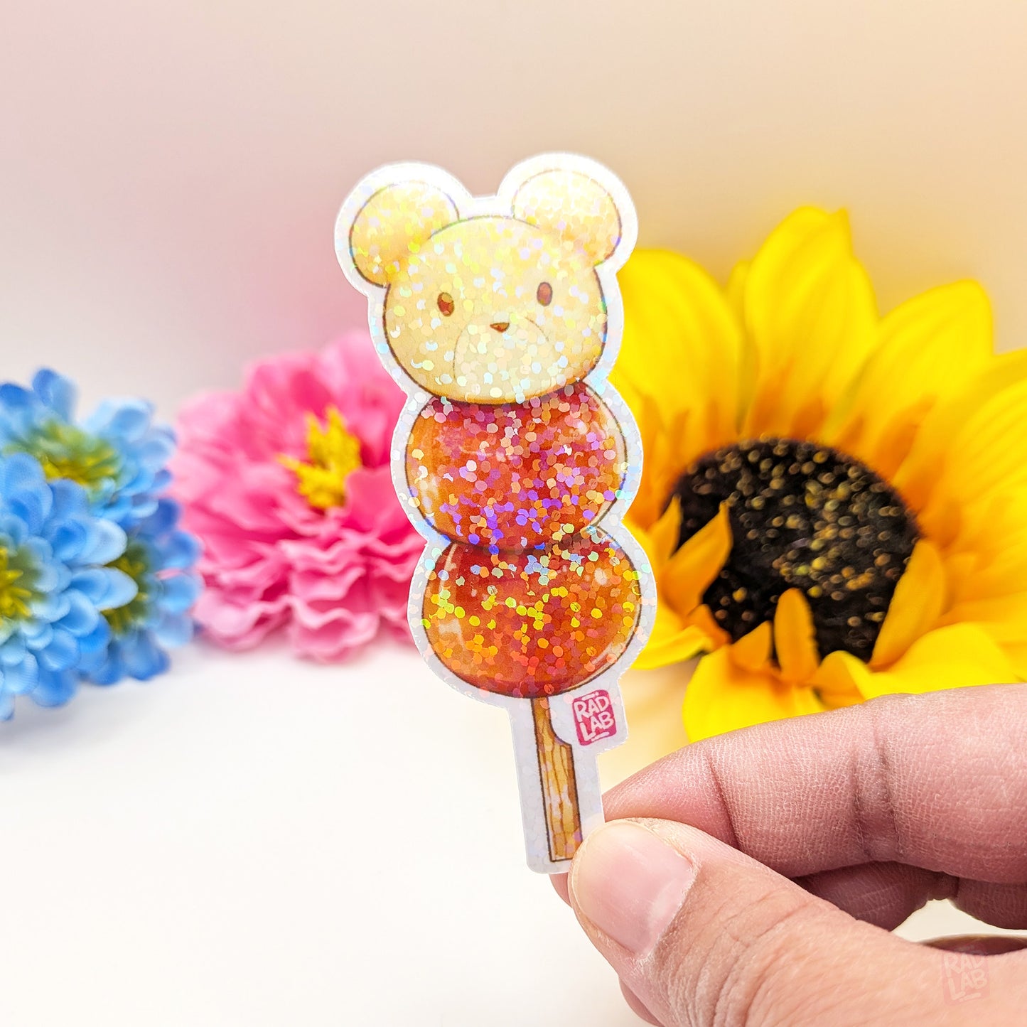 Holographic Teddy Bear Dango Vinyl Sticker