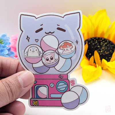 Gatchapon machine sticker