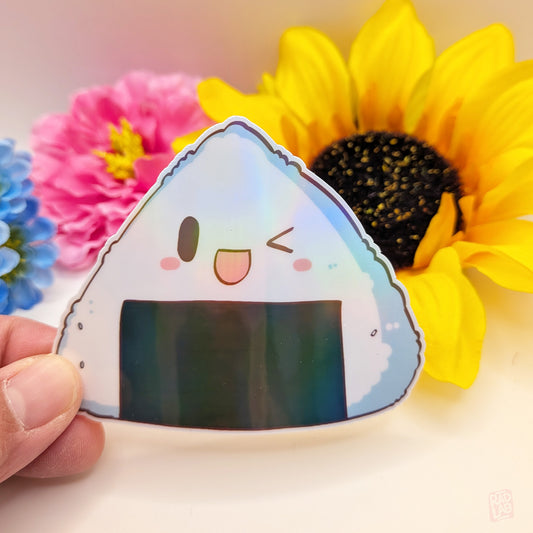 Onigiri Wink| Waterproof Matte Vinyl Sticker