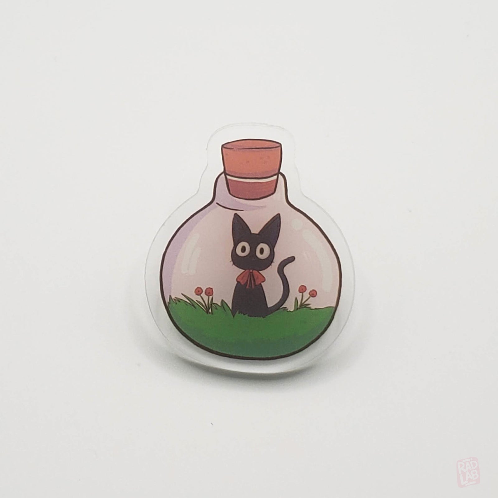 Acrylic Pin | Cat Bottle | 1.5 inch