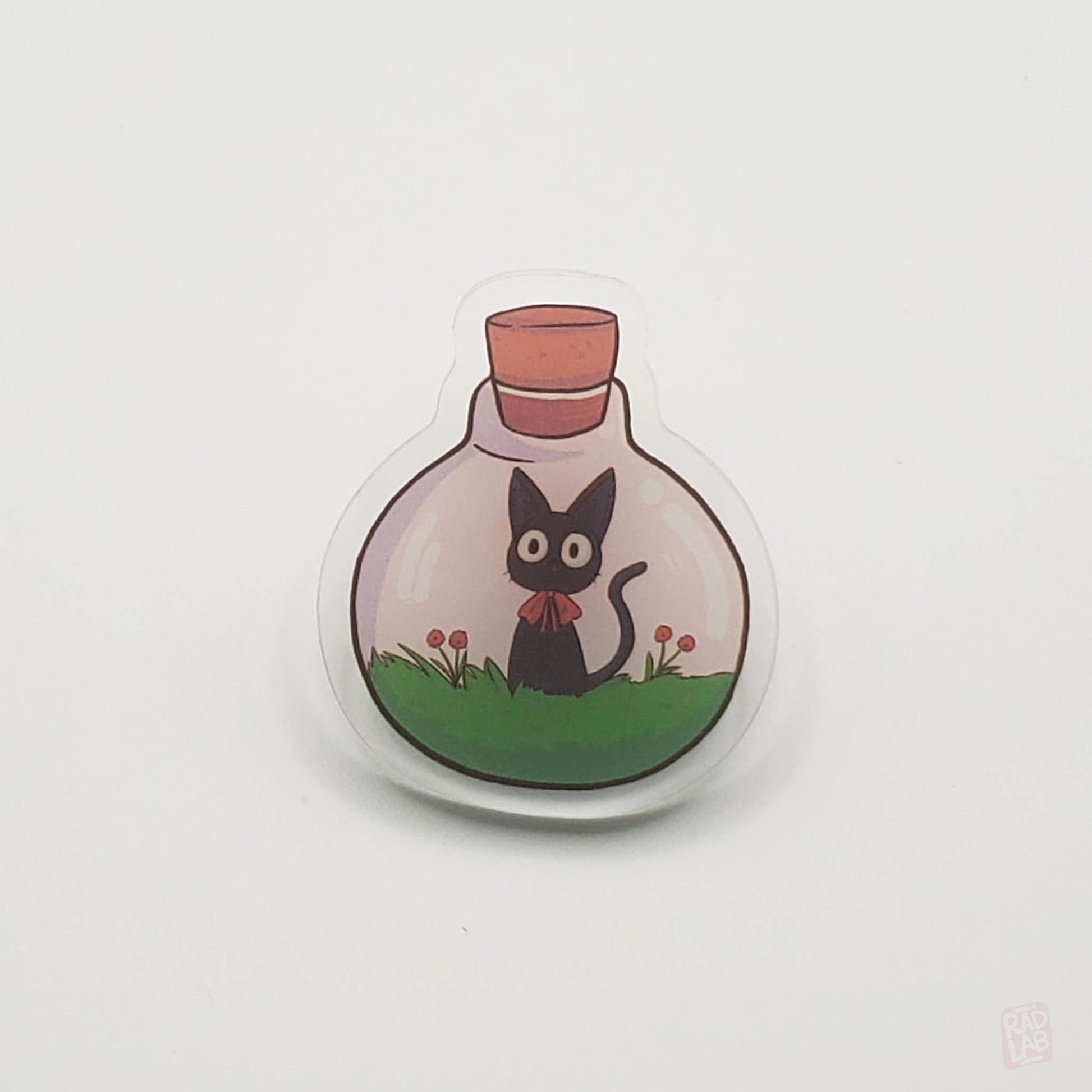 Acrylic Pin | Cat Bottle | 1.5 inch